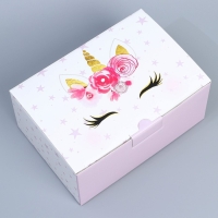 Коробка подарочная сборная, упаковка, «Единорог», 22 х 15 х 10 см Коробка подарочная сборная, упаковка, «Единорог», 22 х 15 х 10 см