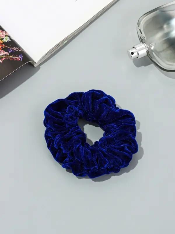 Резинка для волос &laquo;Орбита&raquo;, джемма бархат, 10 см, синяя