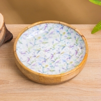 Блюдо "Оттенки сирени" дерево манго 25,5х25,5х6 см