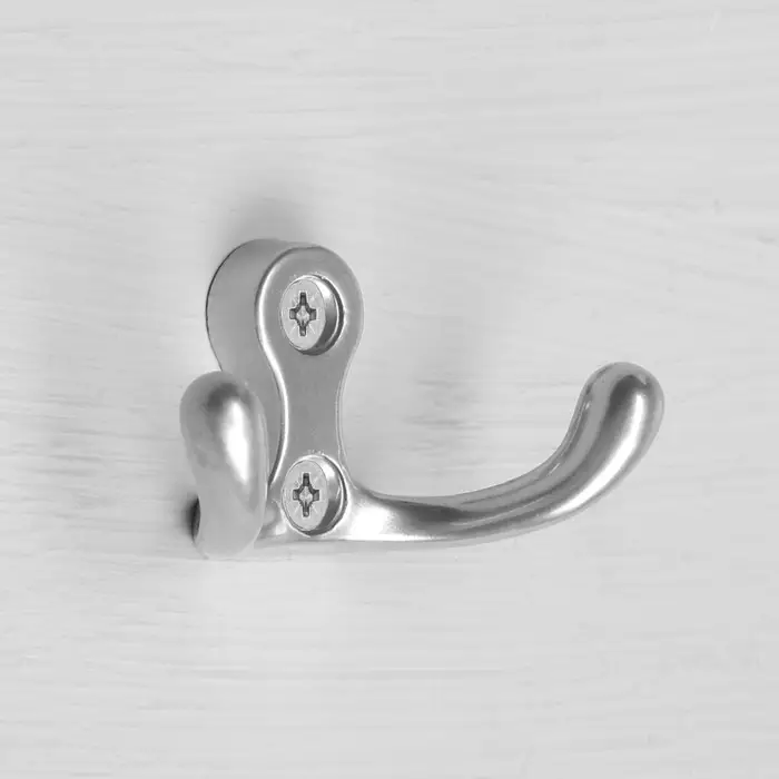 Крючок-вешалка ТУНДРА, №15, цвет хром, 1 шт.