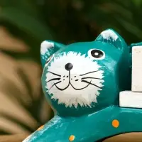 Календарь настольный &laquo;Кошка&raquo;, 14&times;5.4&times;10 см, дерево, зелёный