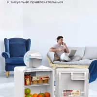 Холодильник MDRD86SLF01, черный, однокамерный, 48 л, ретро