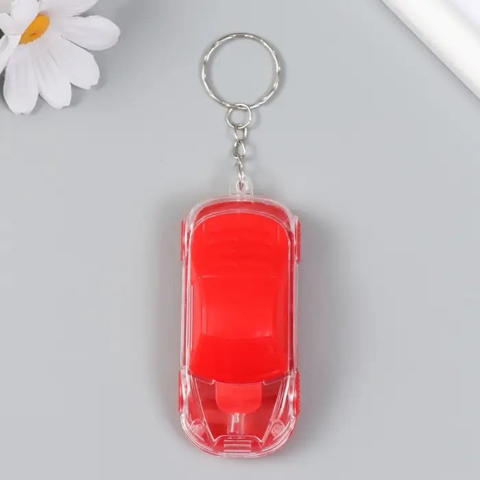 Фонарик брелок для ключей на кольце &laquo;Машина&raquo;, с открывашкой, мигает, 2.7&times;3.6&times;7.8 см, МИКС