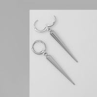 Серьги металл &laquo;Шипы&raquo; удлинённые, цвет серебро