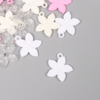 Декор для творчества пластик "Пятилистник" МИКС набор 20 гр 3х2,6х0,3 см