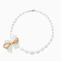 Бусы детские Выбражулька &laquo;Бант&raquo;, граненые бусины, 40 см, цвет белый