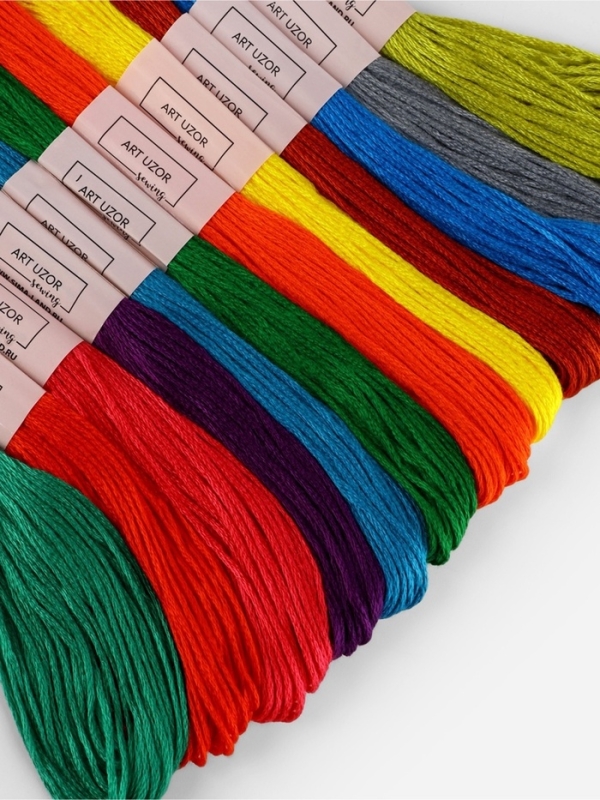 Набор ниток мулине №5, 8 &plusmn; 1 м, 12 шт