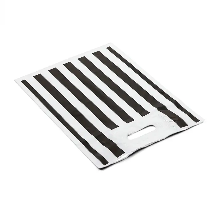 Пакет полиэтиленовый с вырубной усиленной ручкой, ЧБ 30 х 40 см, 50 мкм