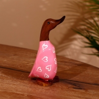 Сувенир "Утка в розовом" дерево 20 см