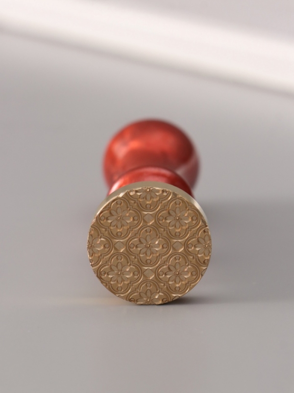 Печать для сургуча с пластиковой ручкой Печать для сургуча с пластиковой ручкой "Цветочная плитка" 6,3х2,5х2,5 см