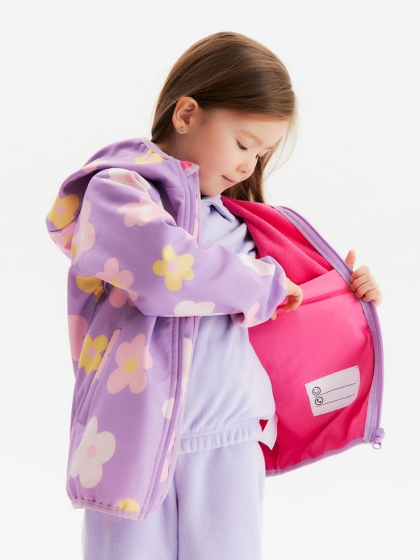 Ветровка на флисе для девочек KAFTAN  Цветочек, рост 110