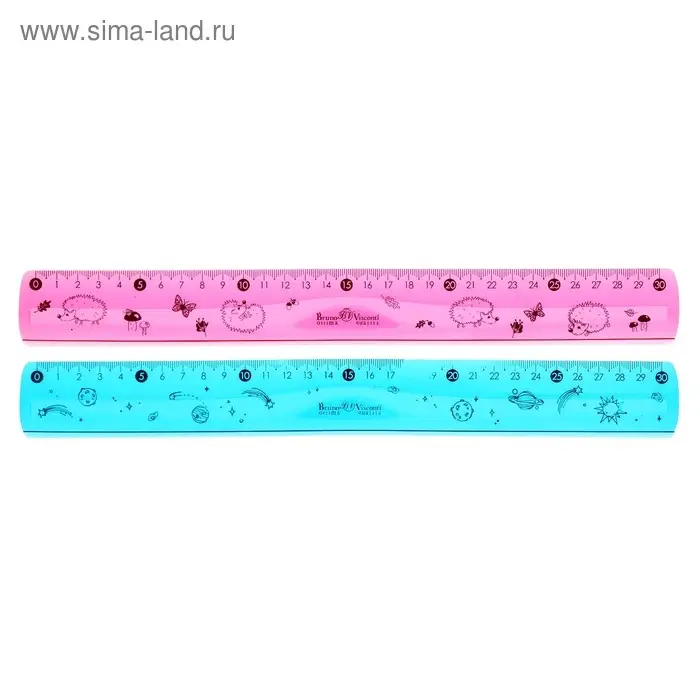 Линейка гибкая 30 см, HappyGraphix, 2 цвета