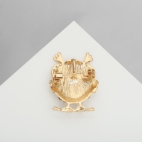 Брошь &laquo;Филин&raquo; круглый, цветная в золоте