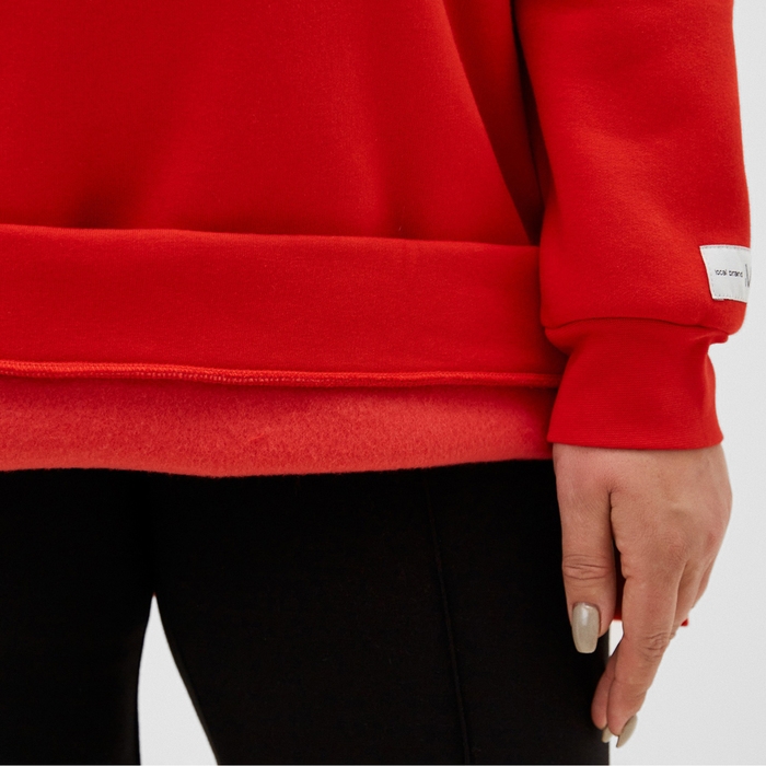 Худи женское с начёсом MIST Cozy style, красный, размер 54