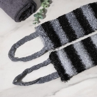 Мочалка для тела Доляна &laquo;Мужская&raquo;, 12&times;45 см, чёрно-белый