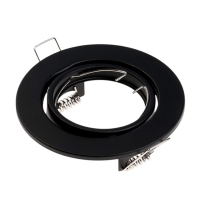 Светильник встраиваемый поворотный, под лампу MR16, круг, металл, черный