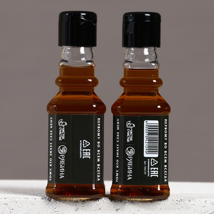 Подарочный набор косметики &laquo;Крутой мужик&raquo;, гель для душа и шампунь для волос во флаконах виски, 2 х 100 мл, Новый Год