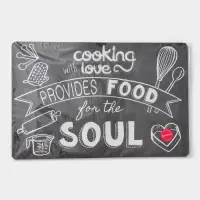 Салфетка сервировочная на стол &laquo;Кулинария&raquo;, 42&times;27 см, чёрная