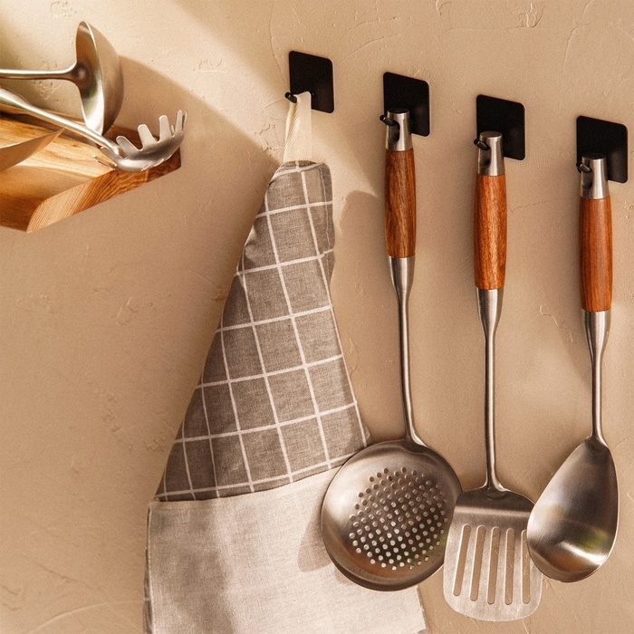 Ложка для спагетти Sima-Land Home 34х8,5 см, Рустик, цвет серебряный