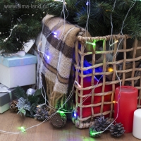 Гирлянда «Нить» 2.5 м, IP20, прозрачная нить, 25 LED, свечение мульти, фиксинг, 220 В Гирлянда «Нить» 2.5 м, IP20, прозрачная нить, 25 LED, свечение мульти, фиксинг, 220 В