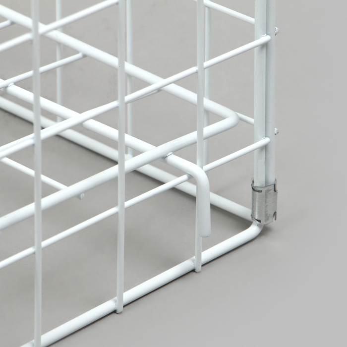 Корзина-накопитель складная, на колесах, 1 полка, 60&times;60&times;80 см, цвет белый