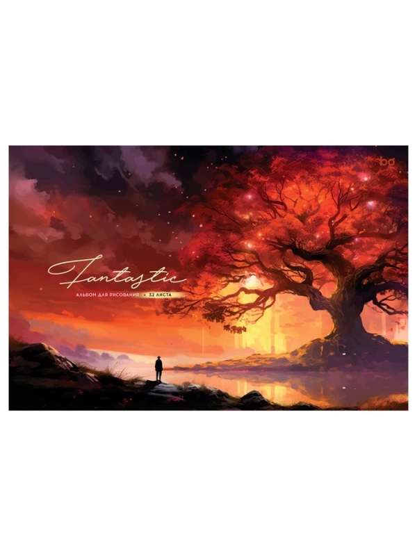 Альбом д/рис А4 32л греб Fantastic, обл мел карт, бл офс 100г/м2, МИКС