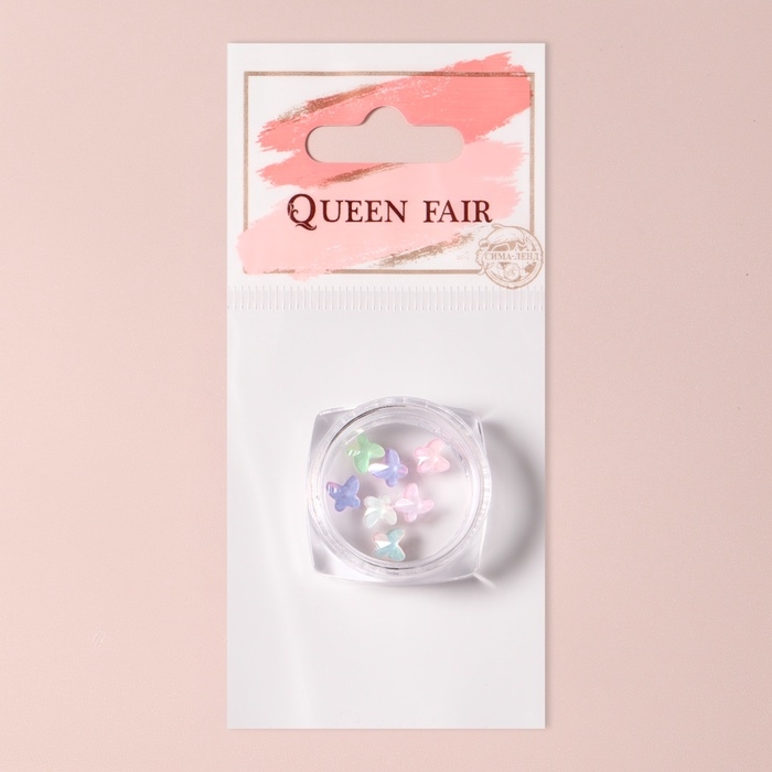 Фигурки для дизайна ногтей &laquo;Витражные бабочки&raquo;, объёмные, разноцветные