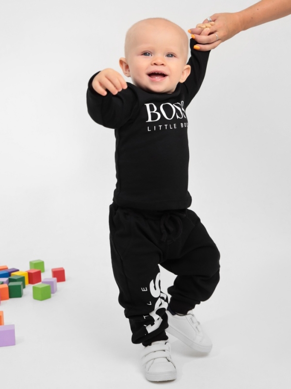 Лонгслив Крошка, Я Little Boss, рост 68-74 см, чёрный