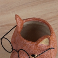 Ваза керамика настольная "Лиса в очках" 14х14х22 см