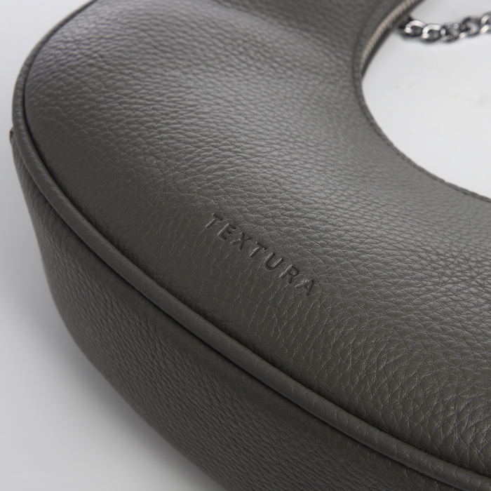 Сумка женская хобо на молнии TEXTURA, средний размер, цвет серый