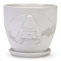 Горшок цветочный с поддоном 2,5 л, d18/h16 см белый керамика, "Голландия" (М)