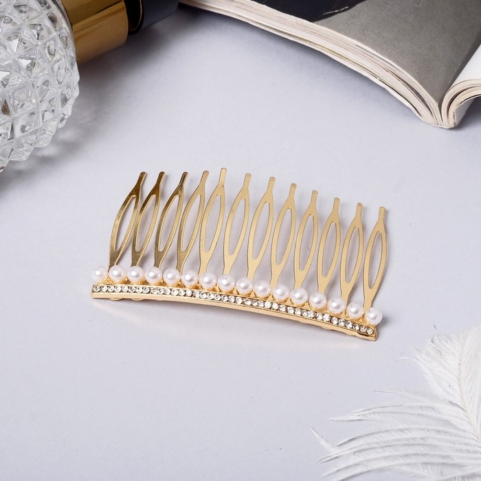 Гребень для волос &laquo;Либерти&raquo;, роскошь, 6&times;4 см, золото