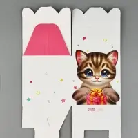 Подарочная коробка, упаковка &laquo;Котик&raquo; 10&times;10&times;10 см