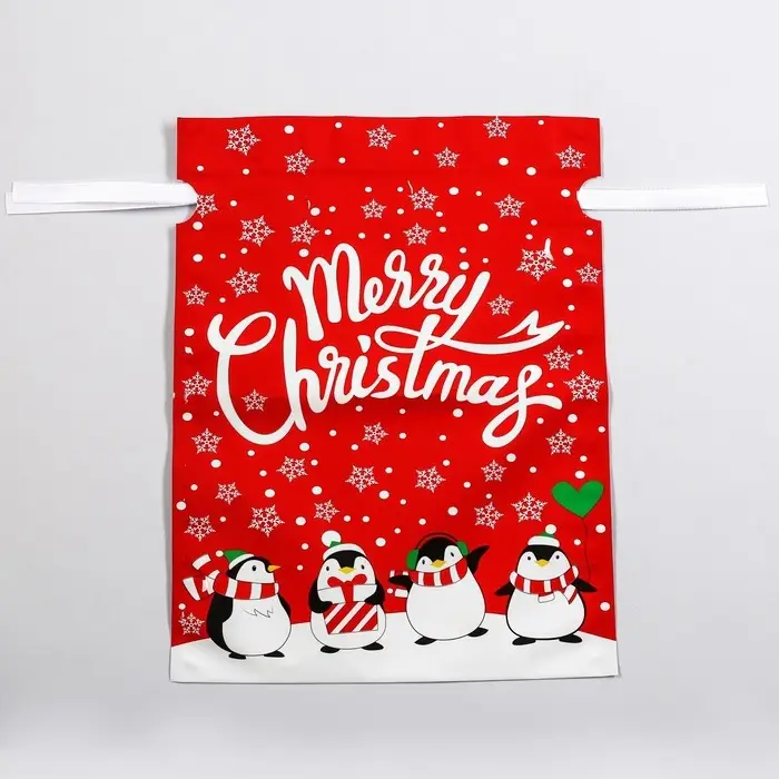 Пакет подарочный с завязками, &laquo;Пингвины&raquo;, 24&times;32 см