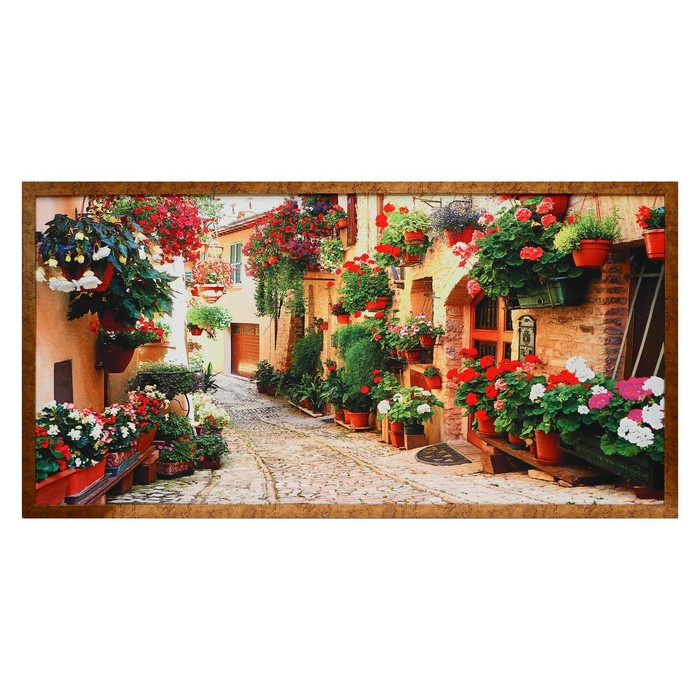 Картина гобеленовая Картина гобеленовая "Улочка" 65*125 см рамка микс