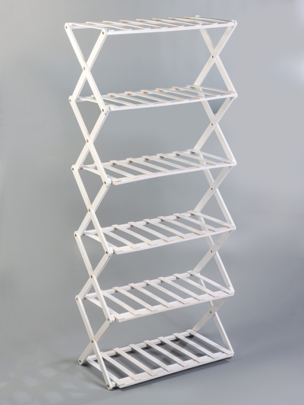 Подставка для цветов Greengo, 6 полок, 50 &times; 25 &times; 110 см, напольная, бамбук, белая