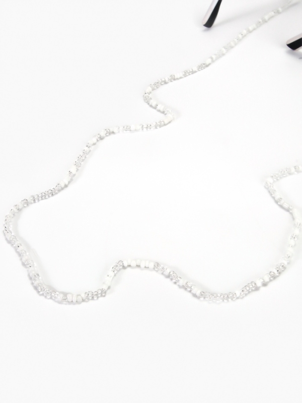 Цепочка для очков, шнурок на шею 75 см, белый