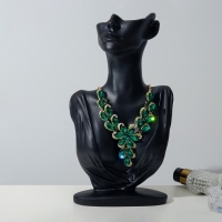 Бюст для украшений 18×8×32, отверстие в ухе, цвет чёрный Бюст для украшений 18×8×32, отверстие в ухе, цвет чёрный