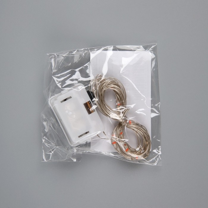 Гирлянда «Нить» 2 м роса. IP20, нить серебристая, 20 LED, 4.6 В, AG13x3 (в комплекте), 3 режима, свечение красное Гирлянда «Нить» 2 м роса. IP20, нить серебристая, 20 LED, 4.6 В, AG13x3 (в комплекте), 3 режима, свечение красное