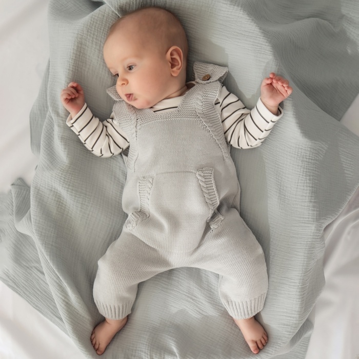 Комбинезон вязаный Крошка Я Комбинезон вязаный Крошка Я "Basic" рост 68-74 см, цвет серый