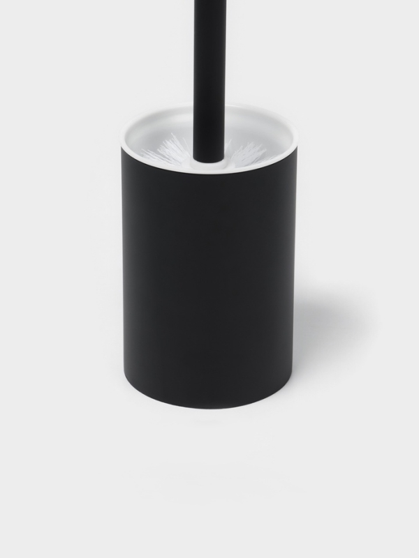 Ёршик для унитаза с подставкой, цвет черный