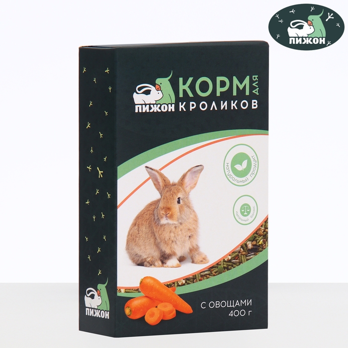 Корм Корм "Пижон" для кроликов, с овощами, 400 г