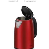 Чайник электрический MK-8022, металл, 1.7 л, красный