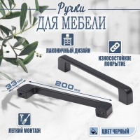 Ручка-скоба CAPPIO FREEDOM, м/о 128 мм, цвет черный, 20 шт.