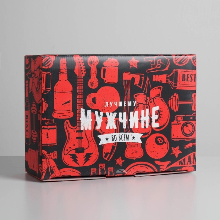 Коробка‒пенал, упаковка подарочная, &laquo;Лучшему мужчине&raquo;, 26 х 19 х 10 см