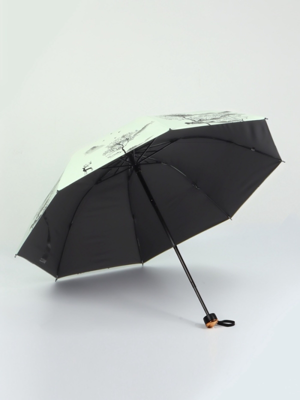 Зонт механический &laquo;Деревья&raquo;, эпонж, 4 сложения, 8 спиц, R = 49/56 см, D = 112 см, цвет МИКС