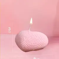 Свеча "Сердце в сеточку" 4х6х3 см, соевый воск, микс