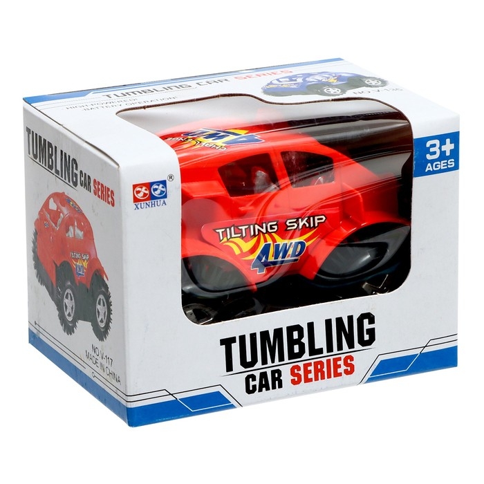 Машина-перевёртыш &laquo;Безумный гонщик&raquo;, работает от батареек, световые эффекты, цвета МИКС