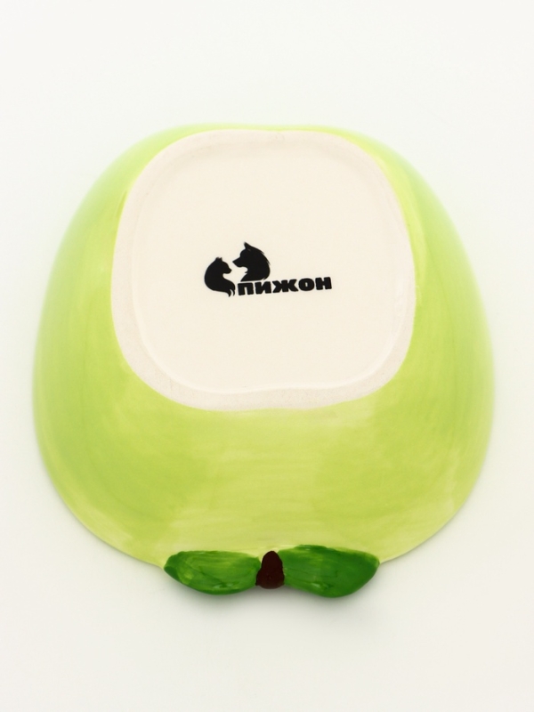 Миска керамическая для грызунов "Зелёное яблоко" 8,5 х 13 х 4 см