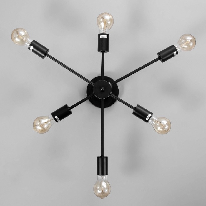 Люстра потолочная Люстра потолочная "Орион" 6х60Вт Е27 Цвет: Черный